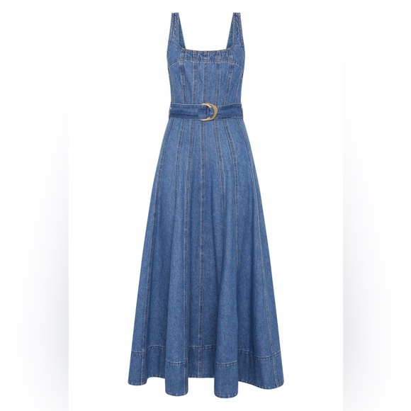 NWOT AJE RAINER DENIM MIDI DRESS - Picture 2 of 8
